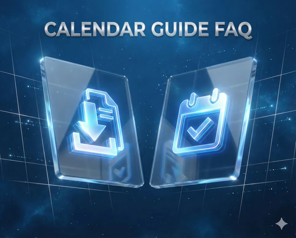 연간 달력 PDF 파일 다운로드 및 인쇄 최적화 설정을 설명하는 정보성 인포그래픽 FAQ