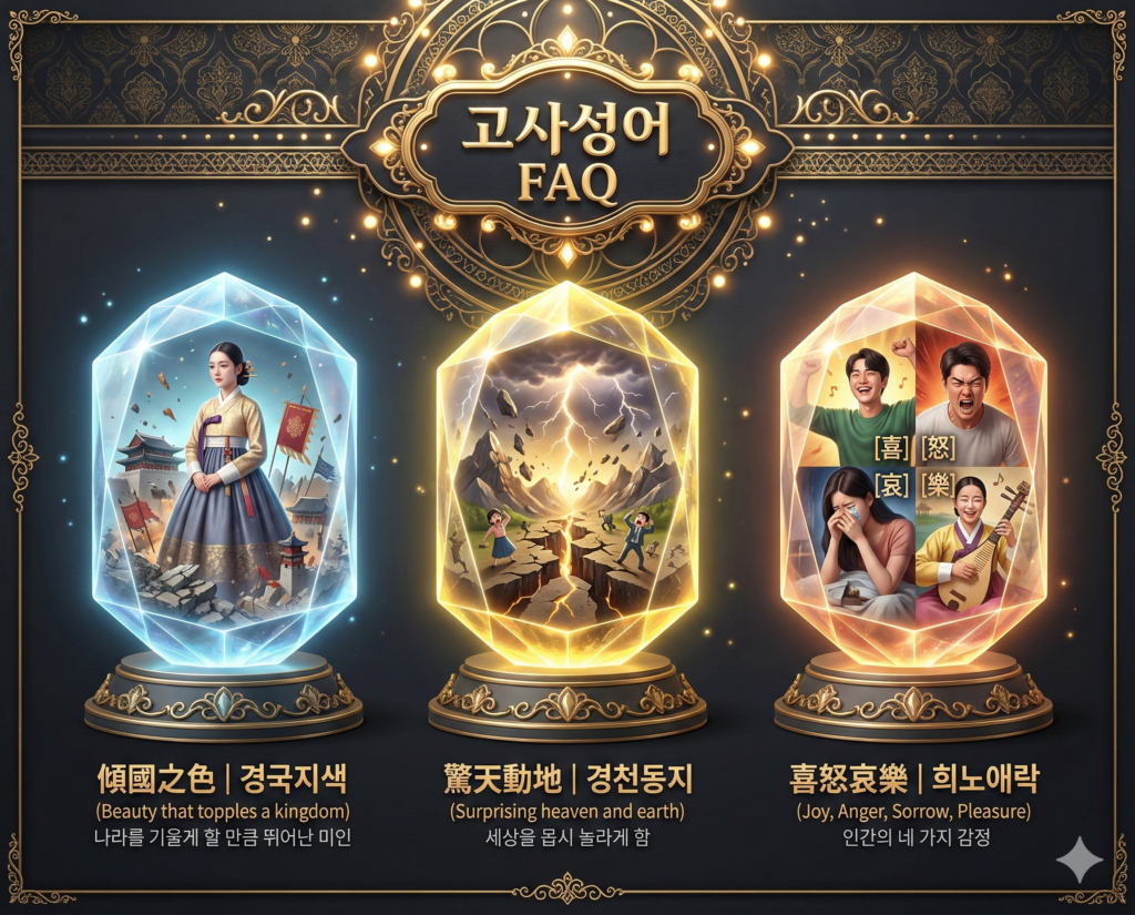 경국지색 뜻, 경천동지 뜻, 희로애락 뜻: 세상을 뒤흔드는 힘과 깊은 통찰 4 경국지색, 경천동지, 희로애락의 한자 뜻과 유래, 현대적 교훈을 한눈에 정리한 FAQ 인포그래픽