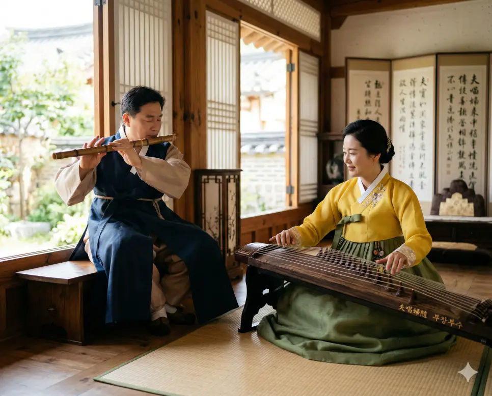 부귀영화 뜻, 부자유친 뜻, 부창부수 뜻: 풍요로운 삶과 가족의 사랑, 부부 화합의 지혜 정리 3 부창부수(夫唱婦隨) 뜻 – 남편이 노래하면 아내가 따라 한다는 뜻으로 부부의 화합을 의미하며, 합주를 즐기는 부부의 평화롭고 사실적인 이미지