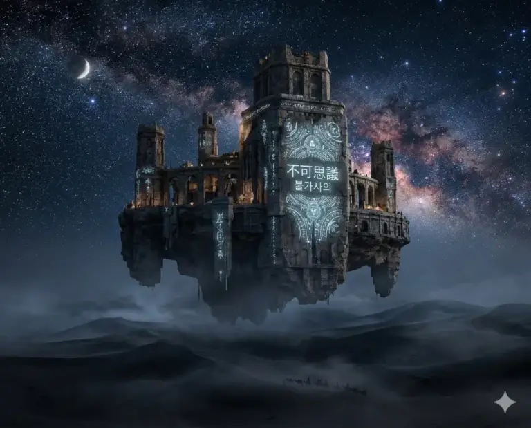 bulgasaui floating ancient stone mystery realistic