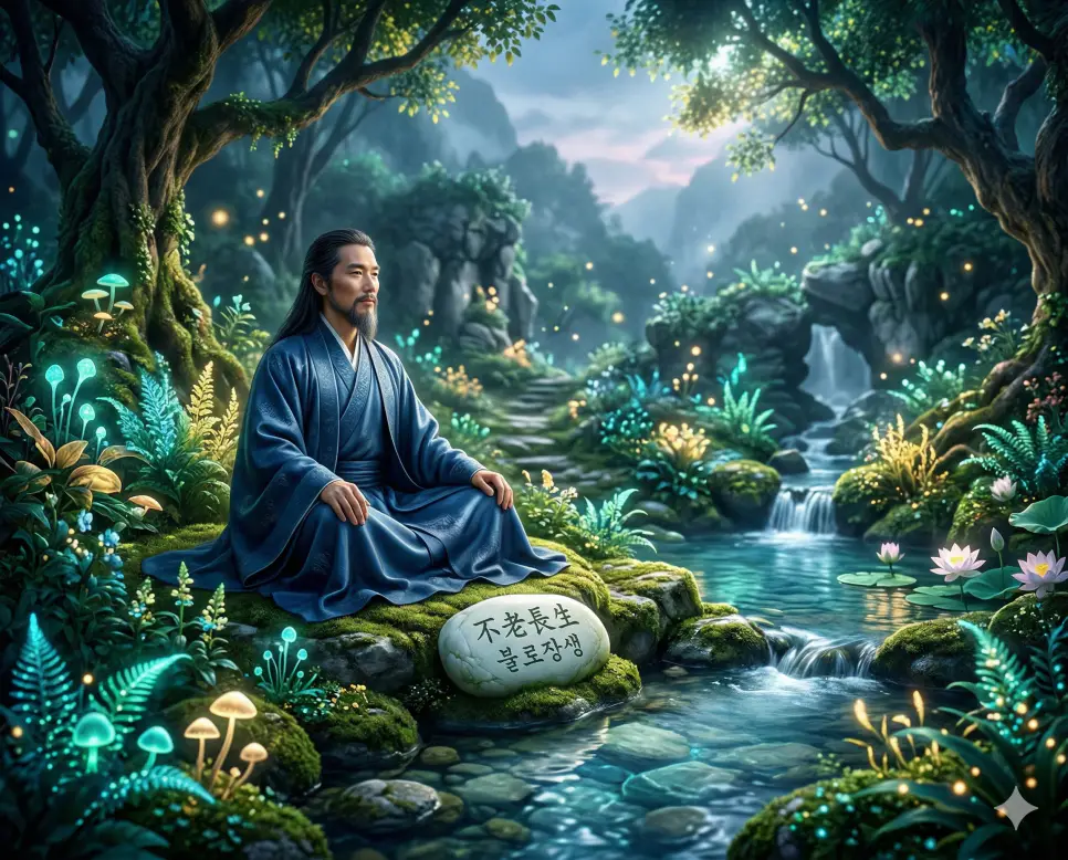 불굴지기 뜻, 불로장생 뜻, 불문곡직 뜻: 강인한 기상과 영원한 삶, 단호한 결단의 지혜 정리 2 불로장생(不老長生) 뜻 – 늙지 않고 오래 살기를 바라는 마음을 의미하며, 신비로운 낙원에서 영원한 젊음을 유지하는 신선의 사실적 이미지