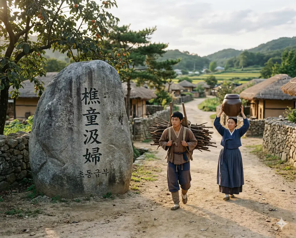 청출어람 뜻, 초근목피 뜻, 초동급부 뜻: 스승을 넘어서는 결실과 고난의 시기, 평범한 이웃의 지혜 3 초동급부(樵童汲婦) 뜻 – 땔나무를 하는 아이와 물을 긷는 아낙네라는 뜻으로 평범한 사람들을 의미하는 사실적인 이미지