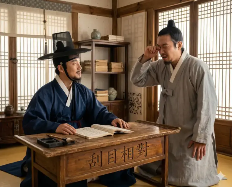 gwalmok sangdae friend rubs eyes