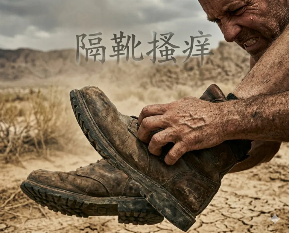 격세지감 뜻, 격화소양 뜻, 견리망의 뜻: 변화의 놀라움과 본질의 중요성 2 격화소양(隔靴搔痒) 뜻 – 신을 신은 채 가려운 곳을 긁듯 핵심을 찌르지 못함을 뜻하며, 한자 '隔靴搔痒'이 배경에 흐르는 답답한 상황의 사실적 이미지