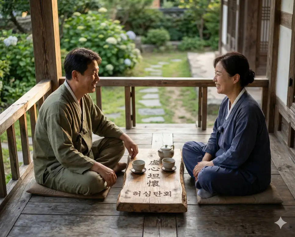 허례허식 뜻, 허심탄회 뜻, 허장성세 뜻: 겉치레의 허울과 진솔한 대화, 과장의 경계 정리 2 허심탄회(虛心坦懷) 뜻 – 마음을 비우고 생각을 터놓는다는 뜻으로, 편안하게 마주 앉아 진솔하게 대화하는 사람들의 사실적 이미지