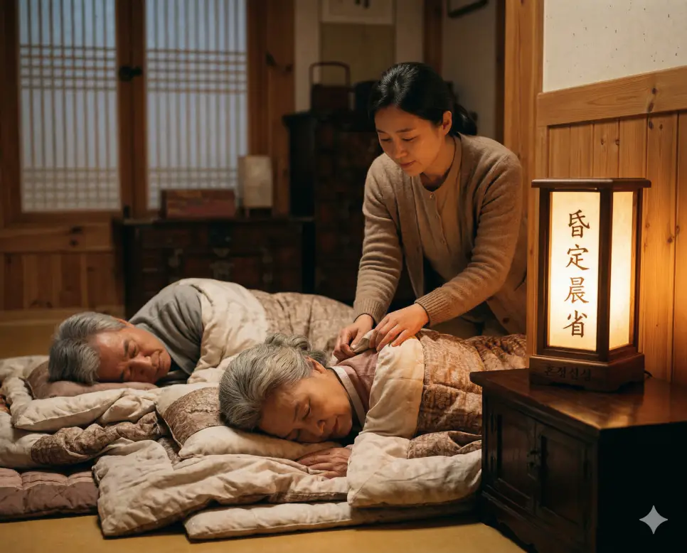 혼비백산 뜻, 혼연일체 뜻, 혼정신성 뜻: 충격적인 놀라움과 완벽한 조화, 지극한 효심의 지혜 정리 3 혼정신성(昏定晨省) 뜻 – 저녁에는 잠자리를 정하고 아침에는 문안을 드린다는 뜻으로, 지극한 효성을 상징하는 사실적 이미지