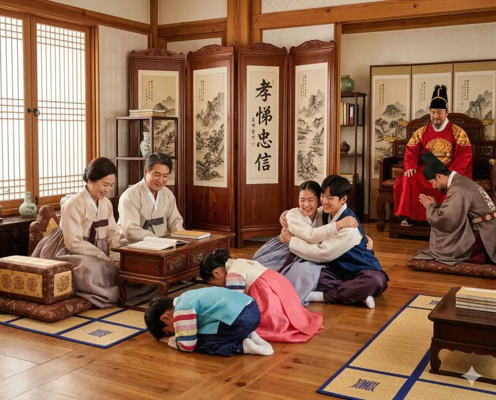 효제충신 뜻, 흑백논리 뜻, 흥망성쇠 뜻: 인간의 기본 덕목과 극단적 사고의 경계, 역사의 흐름 정리 1 효제충신(孝悌忠信) 뜻 – 효도, 우애, 충성, 신의를 의미하며, 부모님께 절하고 형제간에 우애를 나누는 화목한 가족의 사실적 이미지