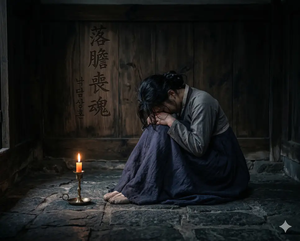 낙담상혼 뜻, 낙락장송 뜻, 낙미지액 뜻: 깊은 실심과 절개 있는 소나무, 눈앞의 위기 정리 1 낙담상혼(落膽喪魂) 뜻 – 몹시 놀라거나 낙심하여 넋을 잃는다는 뜻으로, 어두운 방에서 실의에 빠져 고개를 숙인 인물의 사실적 이미지
