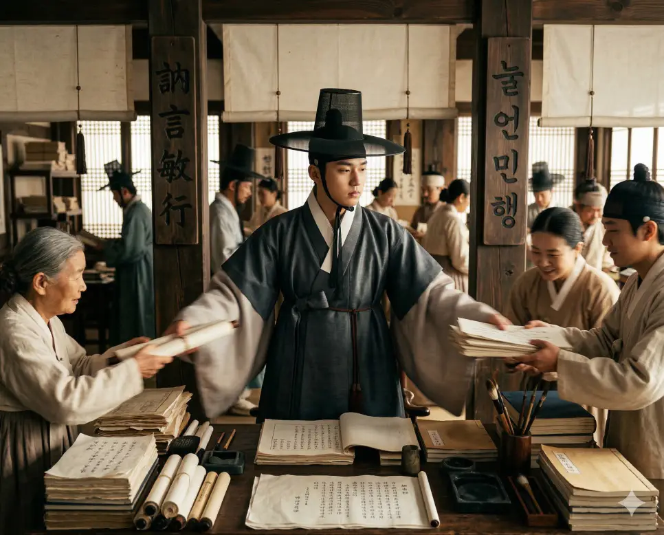누란지위 뜻, 누진취영 뜻, 눌언민행 뜻: 층층이 쌓인 위기와 인재 등용, 신중한 말과 빠른 행동의 지혜 정리 3 눌언민행(訥言敏行) 뜻 – 말은 신중하게 하고 행동은 민첩하게 한다는 뜻으로, 묵묵히 서류를 정리하며 빠르게 업무를 처리하는 인물의 사실적 이미지