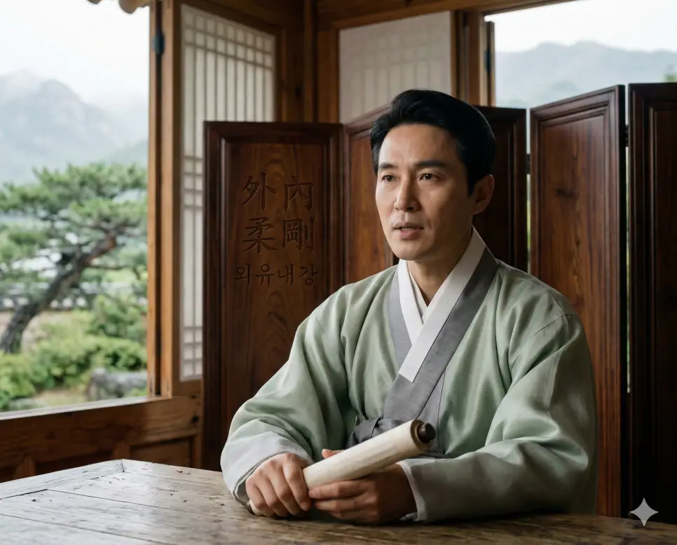 외강내유 뜻, 외유내강 뜻, 요원지화 뜻: 내면의 단단함과 기세의 무서움, 반전의 지혜 정리 2 외유내강(外柔內剛) 뜻 – 겉은 부드러우나 속은 강함을 의미하며, 온화한 미소를 짓고 있지만 내면의 강인함이 느껴지는 선비의 사실적인 이미지