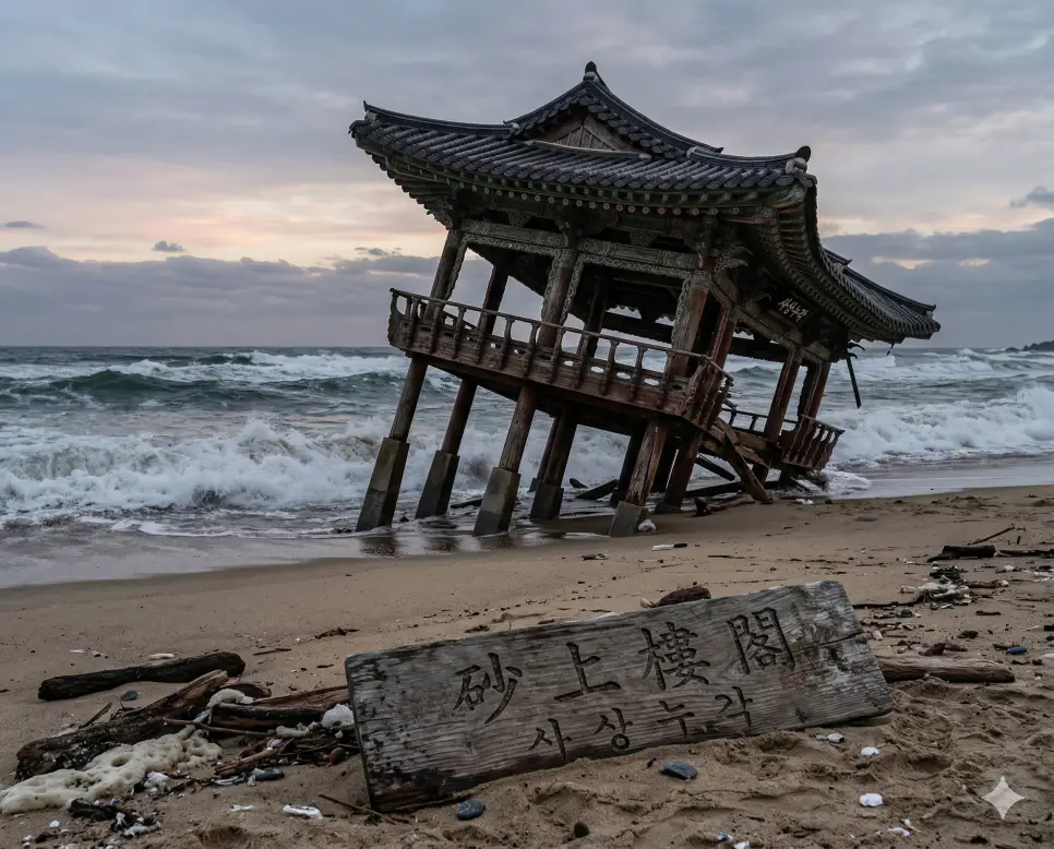 사분오열 뜻, 사상누각 뜻, 사생결단 뜻: 분열의 경계와 허무한 무너짐, 비장한 결단의 지혜 정리 2 사상누각(砂上樓閣) 뜻 – 기초가 튼튼하지 못해 오래가지 못함을 의미하며, 파도가 치는 해변의 모래 위에 위태롭게 서 있는 누각의 사실적 이미지