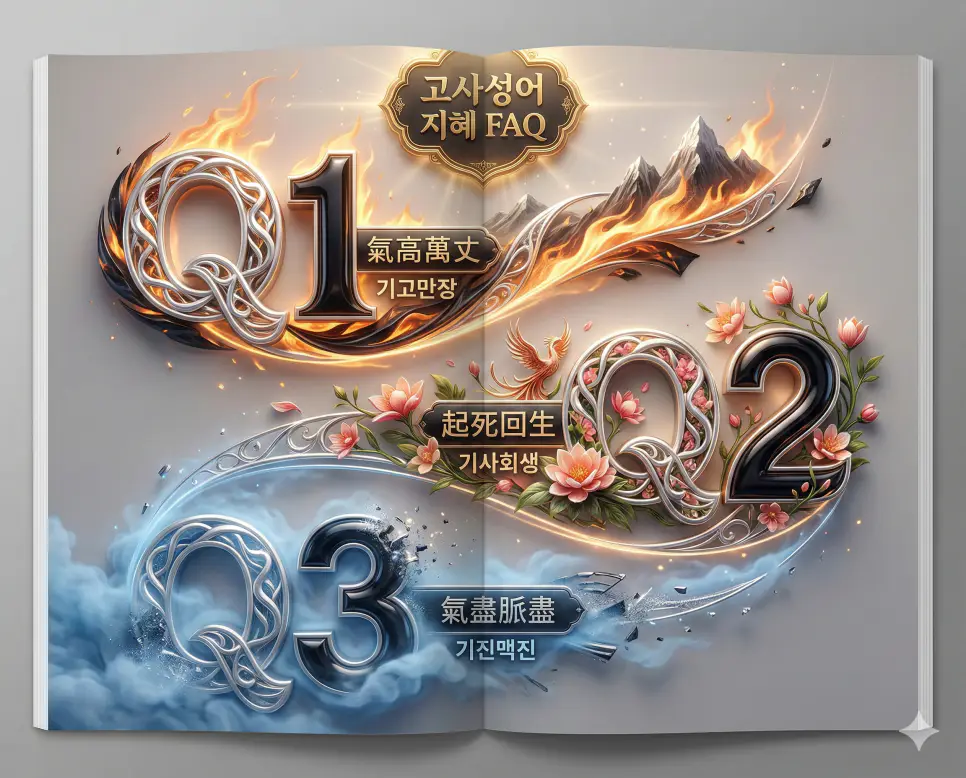 기고만장 뜻, 기사회생 뜻, 기진맥진 뜻: 기세와 회생, 그리고 열정의 의미 정리 4 기고만장, 기사회생, 기진맥진의 뜻과 지혜를 한눈에 정리한 세련된 매거진 스타일의 FAQ 인포그래픽