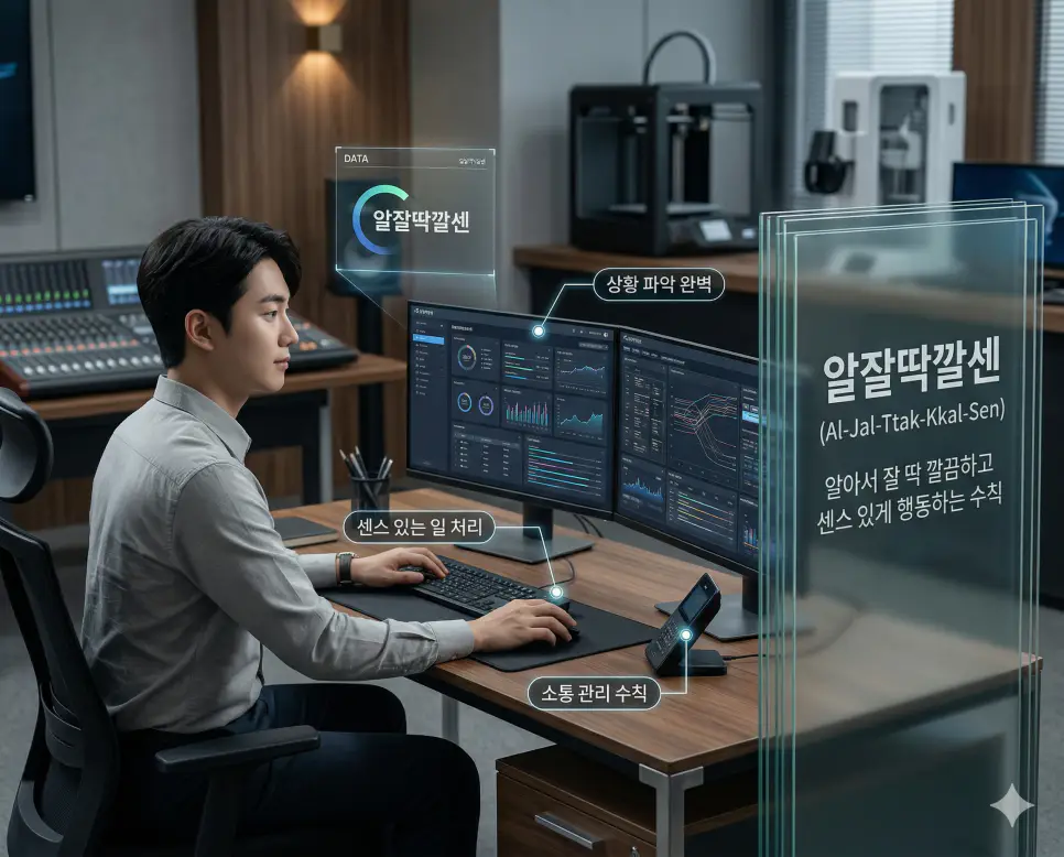 알잘딱깔센 뜻, 뒷광고 뜻, 어그로 뜻: 센스 있는 일 처리와 기만 및 도발 완벽 정리 1 알잘딱깔센 뜻을 통해 별도의 지시 없이도 상황을 파악하고 센스 있게 일을 처리하는 한국의 업무 관리 수칙을 시각화한 실사 이미지