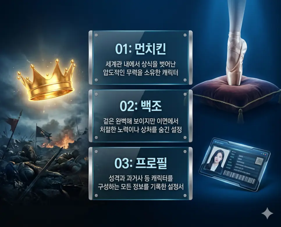 먼치킨 뜻, 백조 뜻, 프로필 뜻: 밸런스 파괴자와 외강내유 및 캐릭터 설정 완벽 정리 4 먼치킨, 백조, 프로필 뜻의 정의와 밸런스 파괴자, 외강내유형 설정, 캐릭터 상세 정보 기록의 핵심 내용을 정리한 영화 포스터 스타일 인포그래픽