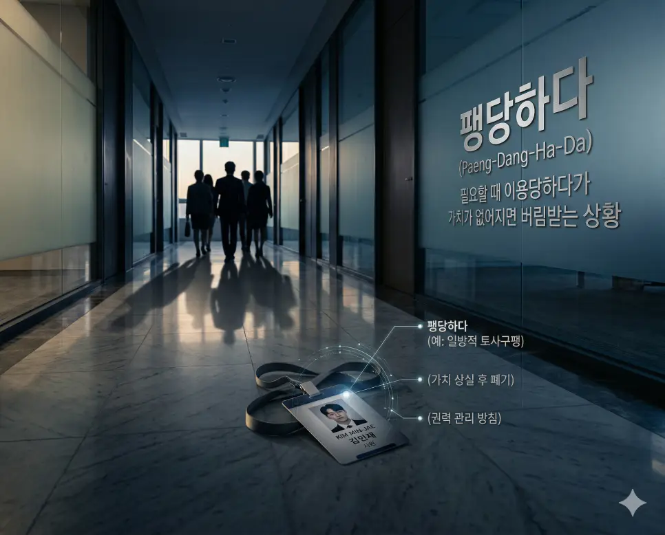 갭투자 뜻, 고나리질 뜻, 팽당하다 뜻: 시세 차익 추구와 부당한 간섭 및 토사구팽 완벽 정리 3 팽당하다 뜻을 통해 필요할 때는 이용하다가 가치가 없어지면 가차 없이 버림받는 상황을 뜻하는 인간관계 관리 방침을 시각화한 실사 이미지