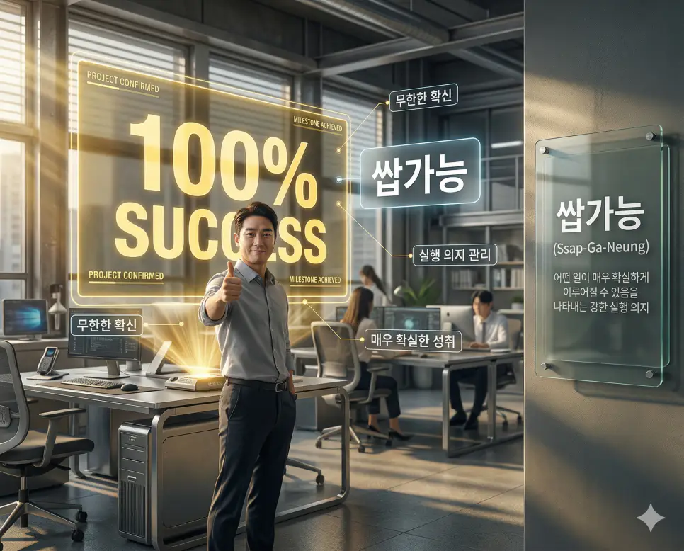 쉴드 뜻, 쌉가능 뜻, 아웃사이더 뜻: 방어와 옹호 및 무한한 확신과 독립적 존재 정리 2 쌉가능 뜻을 통해 어떤 일이 매우 확실하게 이루어질 수 있음을 나타내는 무한한 확신과 강한 실행 의지를 시각화한 실사 이미지