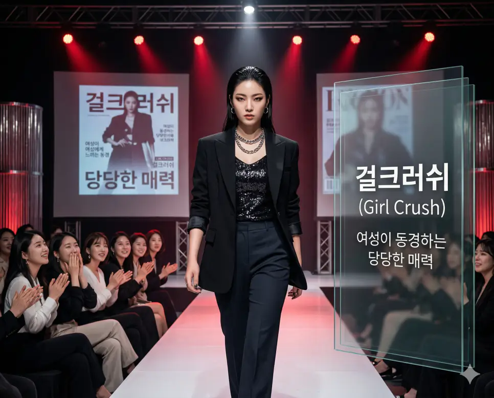 개추 뜻, 걸크러쉬 뜻, 고인물 뜻: 온라인 지지와 베테랑의 미학 완벽 분석! 2 신조어 걸크러쉬(Girl Crush)를 통해 여성이 여성을 보아도 반할 만큼 당당하고 멋진 매력을 가진 한국 여성의 파워풀한 모습을 시각화한 이미지