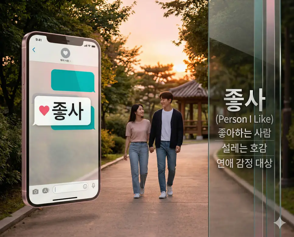 가성비 뜻, 가심비 뜻, 좋사 뜻: 현대 소비 트렌드와 호감의 미학 완벽 분석! 3 신조어 좋사(좋아하는 사람)를 통해 연애 감정을 가지고 있거나 호감을 느끼는 대상을 설레는 분위기에서 가볍게 지칭하는 한국의 신조어 문화를 시각화한 이미지