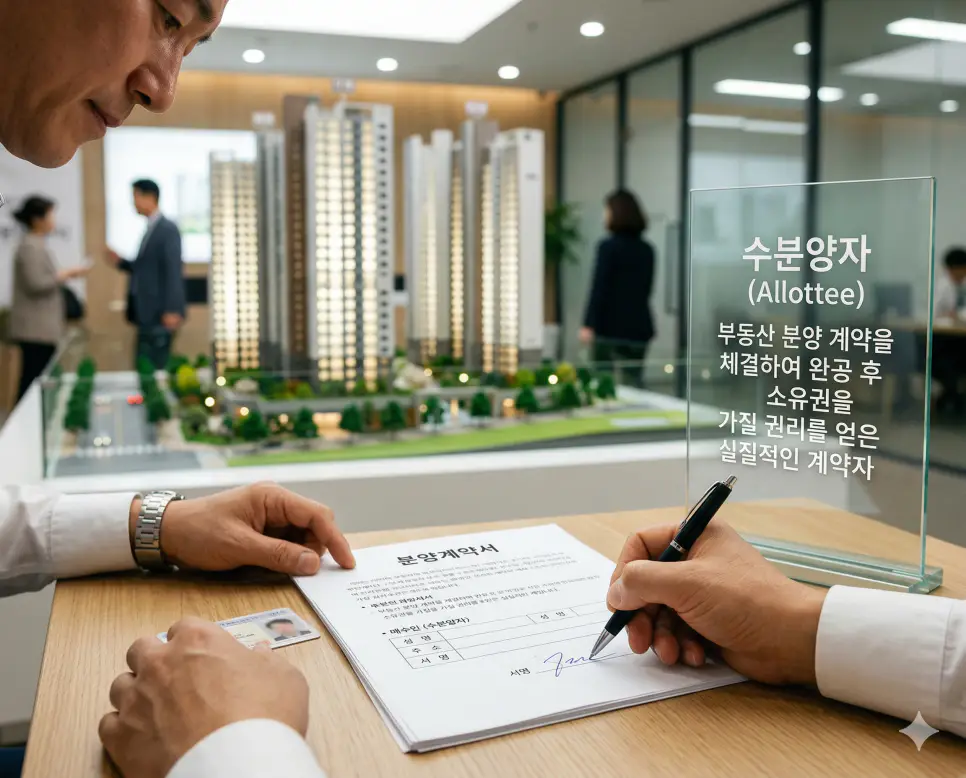 차용증 뜻, 위탁자 뜻, 수분양자 뜻 정리: 금전 대여 증명과 재산 위탁 및 분양자 확인 3 수분양자 뜻을 상징하기 위해 새롭게 분양되는 부동산의 계약을 체결하여 완공 후 소유권을 취득할 수 있는 실질적인 계약 당사자의 실사 이미지