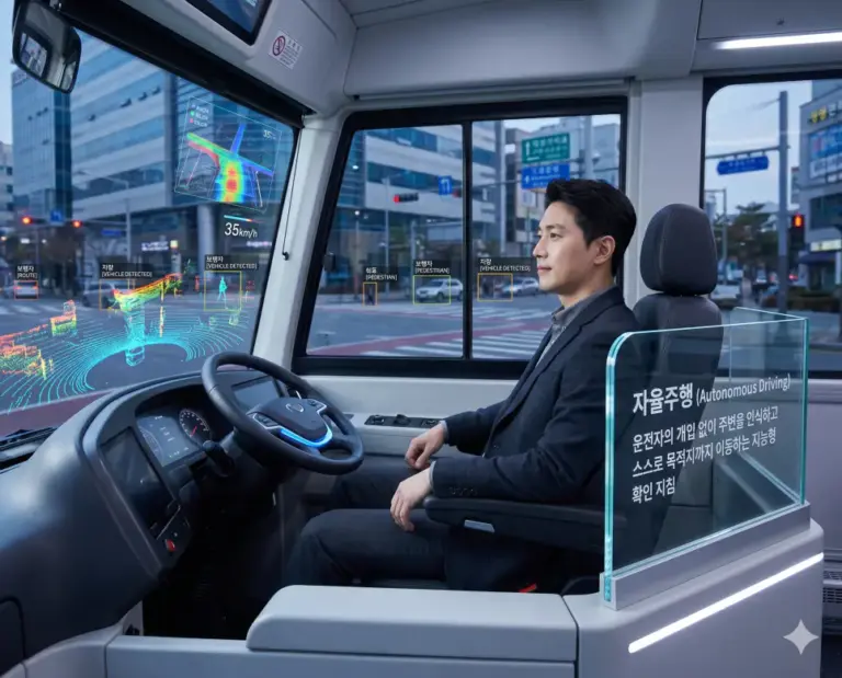 autonomous driving high tech bus korean expert