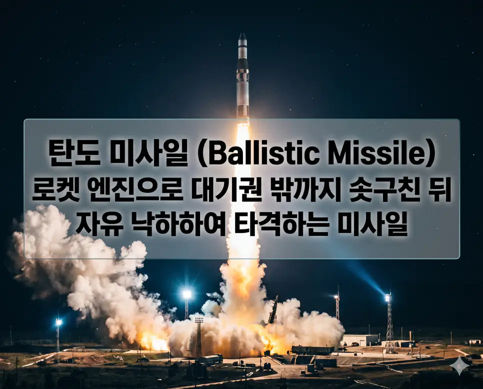 하마스 (Hamas) 뜻, 호르무즈 해협 뜻, 탄도 미사일 뜻: 가자지구 무장 조직과 전략적 요충지 및 탄도 무기 확인 3 탄도 미사일 뜻을 정의하기 위해 로켓 엔진의 추진력으로 밤하늘을 뚫고 대기권 밖으로 솟구쳐 오르는 미사일의 강력한 발사 순간을 담은 압도적 이미지