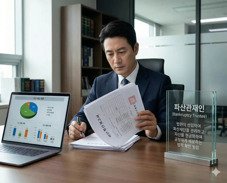 파산재단 뜻, 파산관재인 뜻, NPL 뜻 정리: 부실 채권과 자산 처분 절차 확인 2 파산관재인 뜻을 시각화하기 위해 법원이 선임하여 파산재단을 관리하고 자산을 현금화하여 공정하게 배분하는 법률 전문가의 실사 이미지