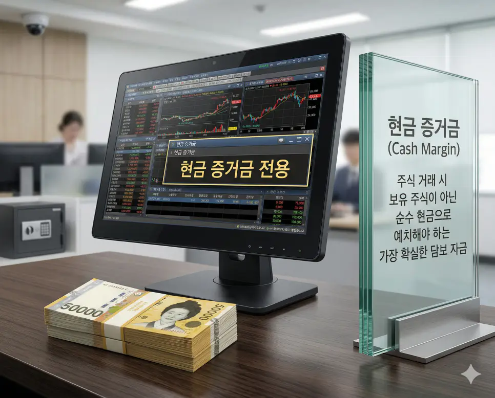 현금 증거금 뜻, 금융소득 원천징수 뜻, 미지급금 뜻 정리: 담보 자금과 세금 및 채무 확인 1 현금 증거금 뜻을 설명하기 위해 주식 거래 시 대용증권이 아닌 순수 현찰로만 예치해야 하는 가장 확실한 결제 이행 담보 자금의 실사 이미지
