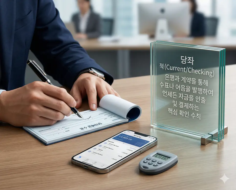 여신 뜻, 어음 뜻, 당좌 뜻 정리: 금융 대출과 약속어음 및 당좌거래 핵심 확인 3 당좌 뜻을 상징하기 위해 은행과 계약을 맺고 수표나 어음을 발행하여 언제든 자금을 인출 및 결제할 수 있는 기업용 당좌예금의 실사 이미지