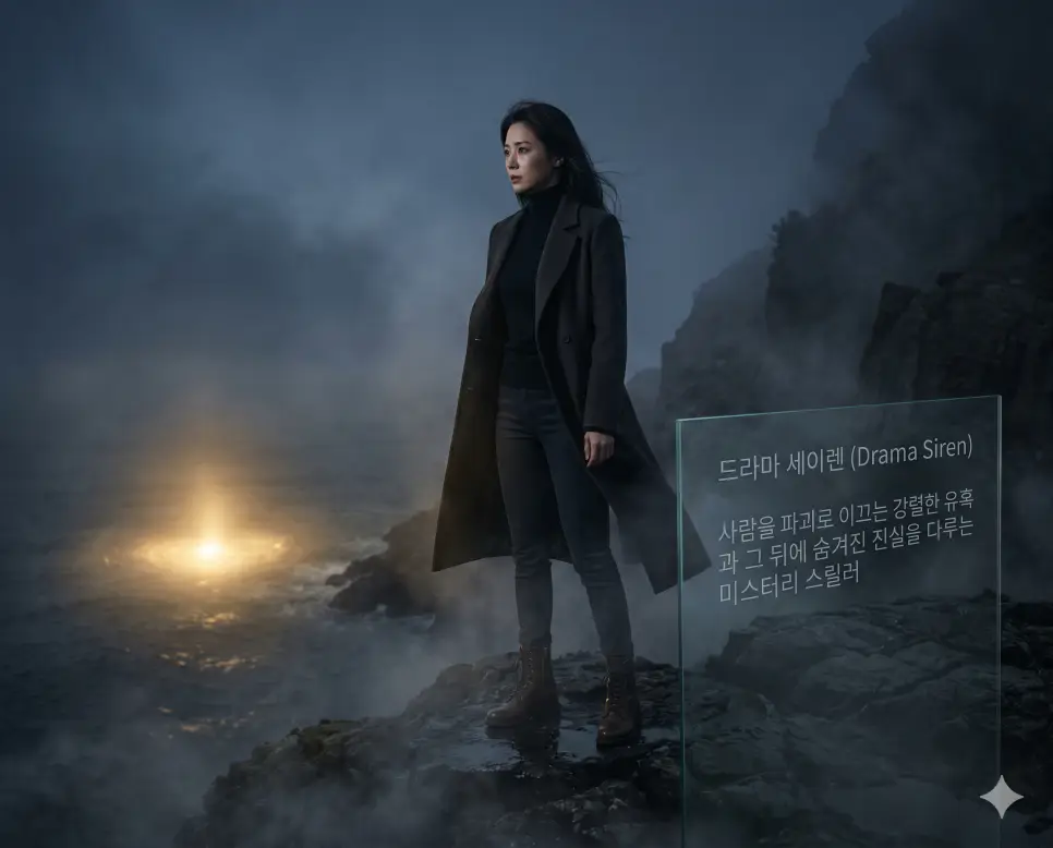 드라마 세이렌 뜻, 노멀 뜻, 프로젝트 헤일메리 뜻 정리: 스릴러와 SF 핫키워드 확인 1 드라마 세이렌 뜻을 설명하기 위해 한국인 배우가 치명적인 유혹 뒤에 숨겨진 미스터리한 진실을 쫓는 긴박한 스릴러 분위기의 실사 이미지