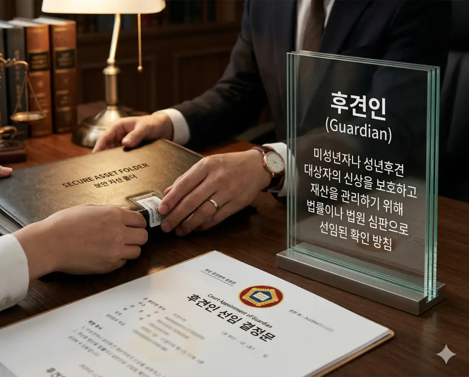수유자 뜻, 후견인 뜻, 친권자 뜻 정리: 유언 수혜와 법적 보호자 권한 확인 2 후견인 뜻을 시각화하기 위해 미성년자나 성년후견 대상자의 신상을 보호하고 재산을 관리하기 위해 법원이 선임한 법적 보호자의 결정문 실사 이미지
