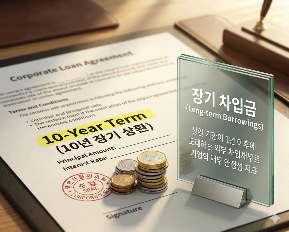 주식 증거금 뜻, 외상 매출금 뜻, 장기 차입금 뜻 정리: 매수 계약금과 미수금 및 장기 부채 확인 3 장기 차입금 뜻을 상징하기 위해 상환 기한이 1년 이후인 기업의 대규모 대출 계약서와 재무 안정성을 판단하는 장기 부채 관련 실사 이미지