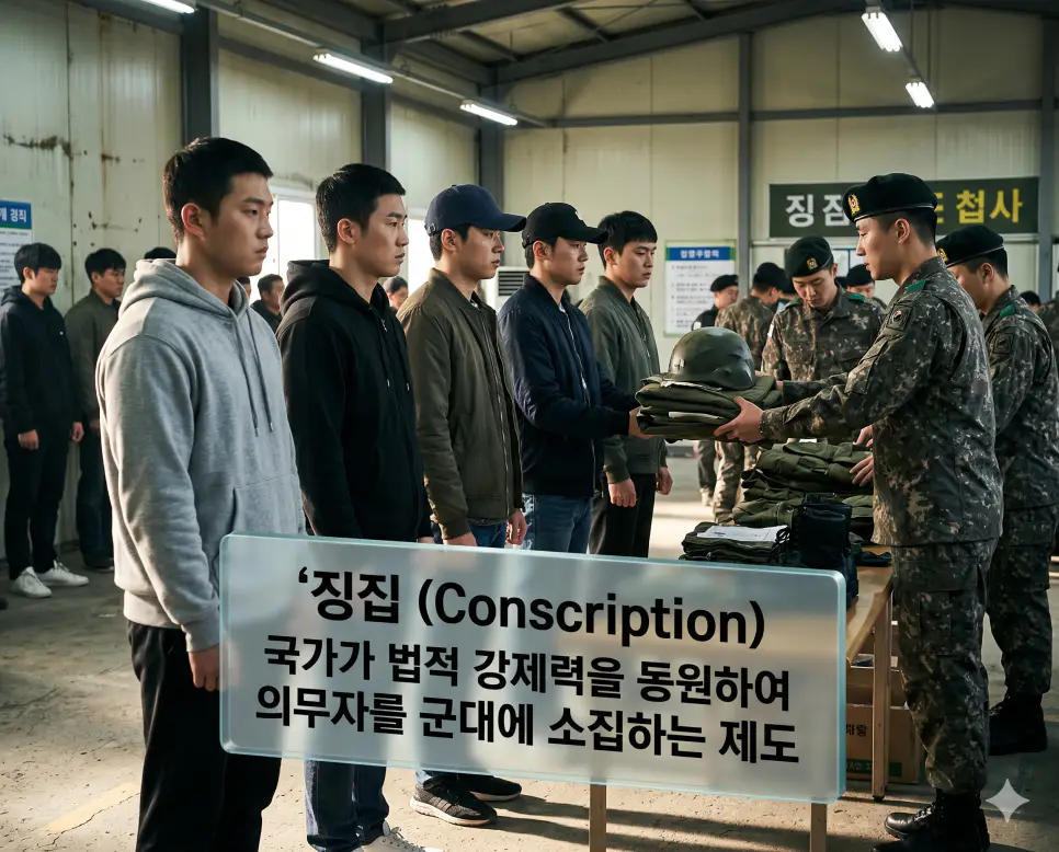 퇴역 뜻, 징집 뜻, 탈주 뜻: 병역 의무의 최종 종료와 국가의 강제 소집 및 무단 부대 이탈 확인 2 징집 뜻을 시각화하기 위해 국가의 부름을 받고 훈련소에 입소하여 첫 군사 장비를 수령하는 청년들의 결연한 의지를 담은 실사 이미지