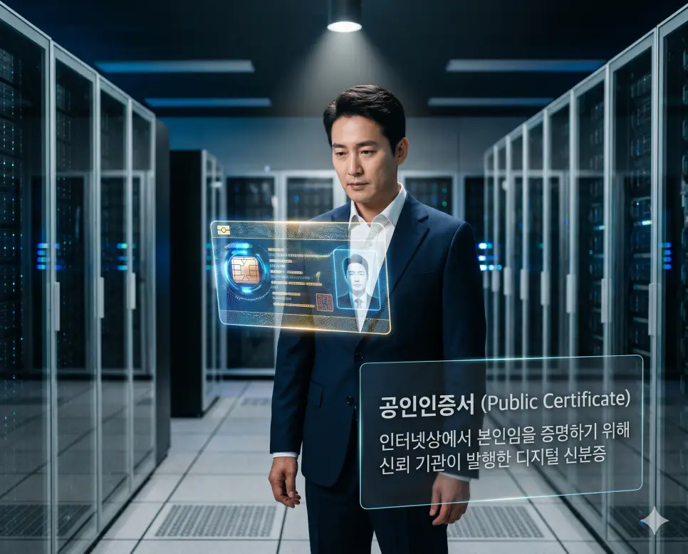 블루레이 뜻, 전자서명 뜻, 공인인증서 뜻: 고화질 저장 매체와 디지털 보안 및 신분 증명 확인 3 공인인증서 뜻을 정의하기 위해 한국인 금융 전문가가 인터넷상에서 본인임을 증명하는 신뢰할 수 있는 디지털 신분증 홀로그램을 분석하는 프리미엄 실사 이미지