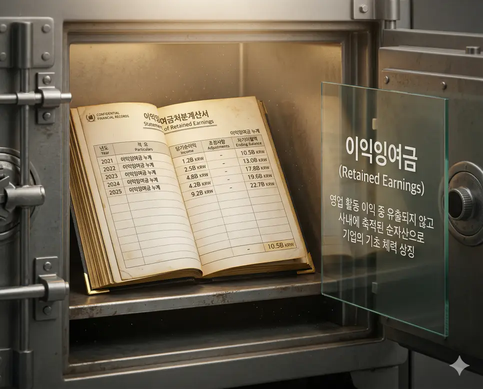 교환사채 뜻, 자본금 뜻, 이익잉여금 뜻 정리: 주식 교환 권리와 기초 자본 및 사내 축적금 확인 3 이익잉여금 뜻을 상징하기 위해 경영 활동 이익 중 배당되지 않고 사내에 축적되어 기업의 기초 체력을 형성하는 순자산 보고서의 실사 이미지
