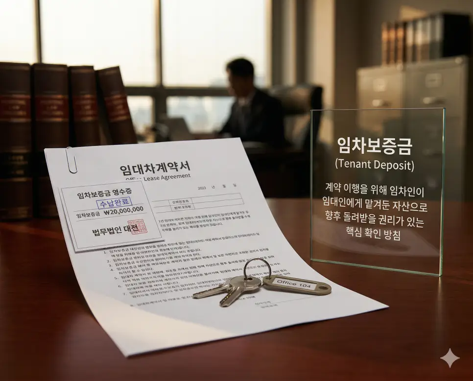 상각 뜻, 임차보증금 뜻, 임대보증금 뜻 정리: 자산 가치 조정과 임대차 보증금 확인 2 임차보증금 뜻을 시각화하기 위해 임차인이 임대인에게 계약 이행 담보로 맡겨두어 향후 돌려받을 권리가 있는 자산 영수증과 열쇠의 실사 이미지