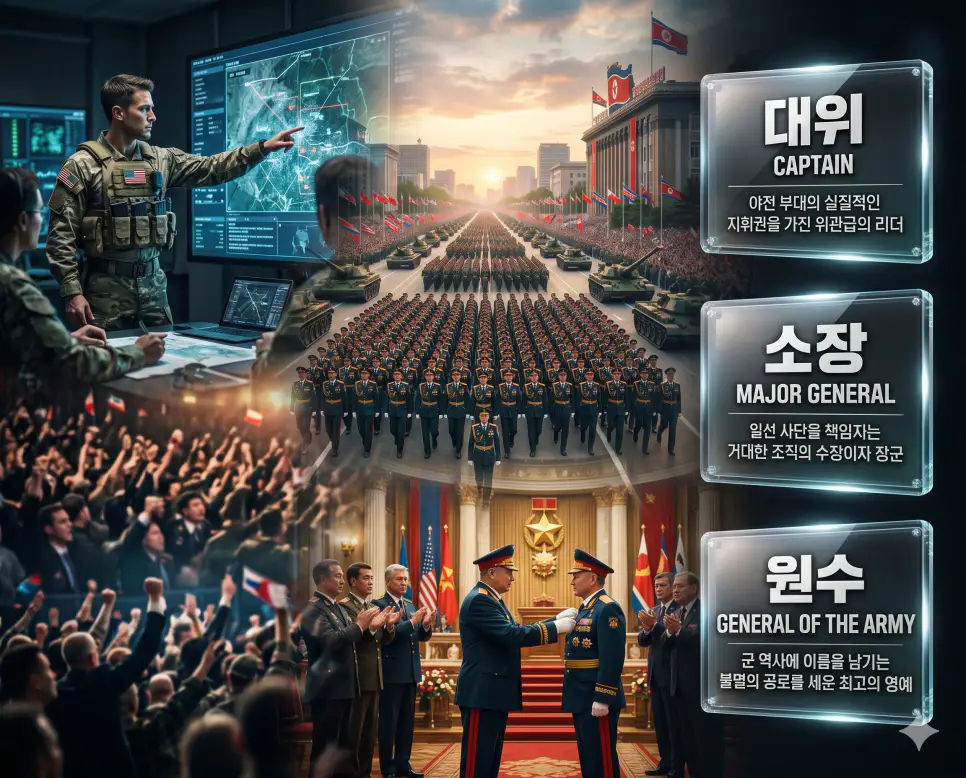 한국인 전문가와 함께 대위, 소장, 원수의 역할과 위상을 분석하여 군 조직의 허리와 머리, 그리고 전설적인 계급을 진단하는 역대급 비주얼 포스터 이미지