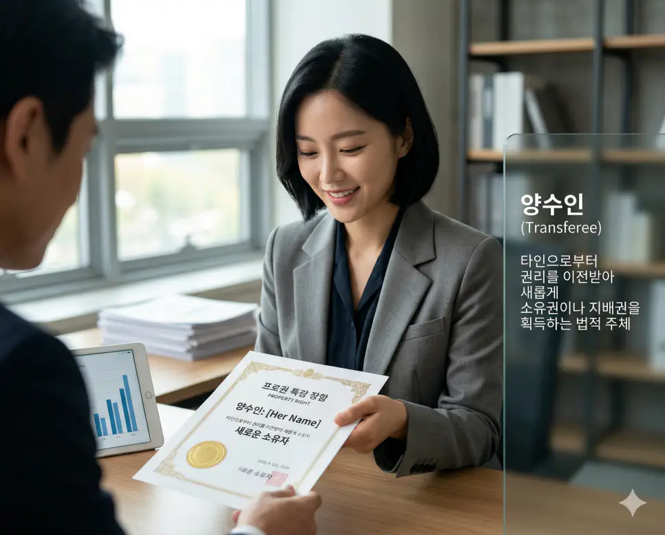 양도인 뜻, 양수인 뜻, 매각 뜻 정리: 권리 이전 주체와 자산 처분 확인 2 양수인 뜻을 시각화하기 위해 타인으로부터 권리를 이전받아 새롭게 지배권을 획득하고 법적 효력을 승계하는 주체의 만족스러운 모습이 담긴 실사 이미지