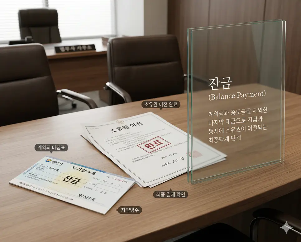 잔금 뜻, 위약금 뜻, 권리금 뜻: 계약의 마침표와 약속의 무게 및 유무형 가치 정리 1 부동산 거래 완료와 소유권 이전을 위해 지급하는 최종 단계인 잔금 결제 순간을 포착한 실사 이미지