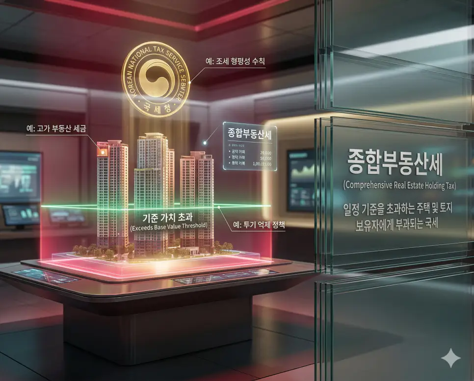 인지세 뜻, 재산세 뜻, 종합부동산세 뜻: 문서 세금과 보유 및 고가 부동산 세제 정리 3 일정 기준 금액을 초과하는 고가 부동산 보유자에게 국세청이 부과하는 종합부동산세 현황 실사 이미지