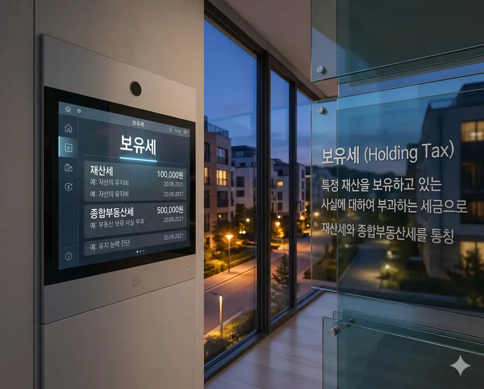 공시지가 뜻, 대손충당금 뜻, 보유세 뜻: 토지 기준가와 부실 대비 및 자산 유지비 정리 3 부동산 자산 보유에 따라 부과되는 재산세와 종합부동산세의 보유세 현황을 진단하는 실사 이미지