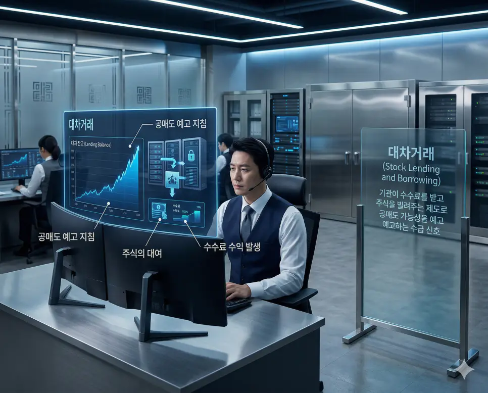 주식 설거지 뜻, 대차거래 뜻, 재무제표 뜻: 세력의 퇴장과 주식 대여 및 건강 진단 정리 2 공매도를 위해 기관이 주식을 빌려주는 대차거래 잔고의 증가 추이를 분석하는 금융 터미널 실사 이미지