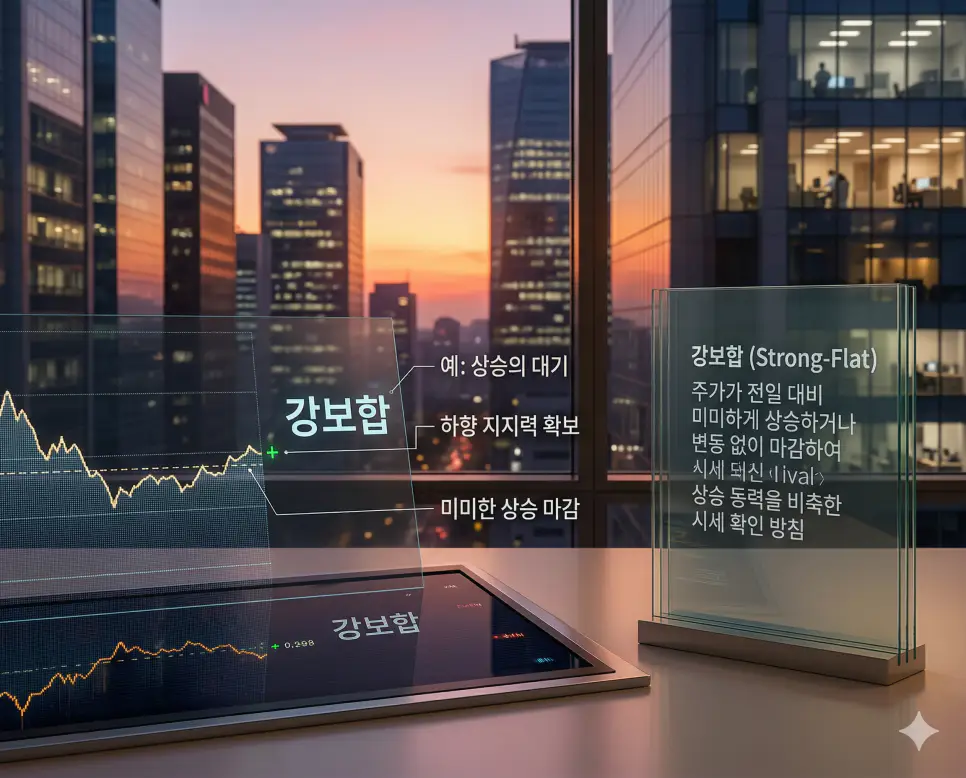 로스컷 뜻, 강보합 뜻, 매그니피센트 7 뜻: 자산 방어와 상승 대기 및 시장 견인 기업 정리 2 주가가 전일 대비 미세하게 상승하며 탄탄한 하향 지지력을 보여주는 강보합 시세를 상징하는 전광판 실사 이미지