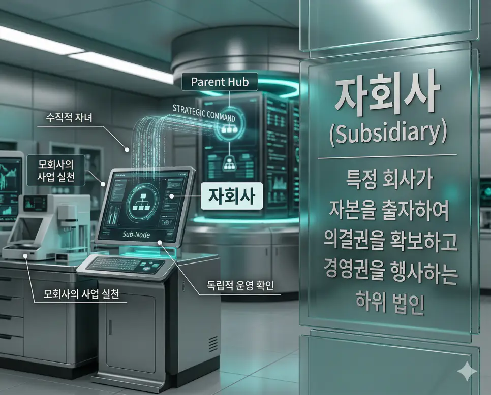 지주회사 뜻, 계열사 뜻, 자회사 뜻: 그룹의 정점과 기업 집단 및 지배 구조 정리 3 모회사의 자본 출자로 설립되어 전문적인 사업을 수행하는 하위 자회사의 운영 모습을 담은 실사 이미지