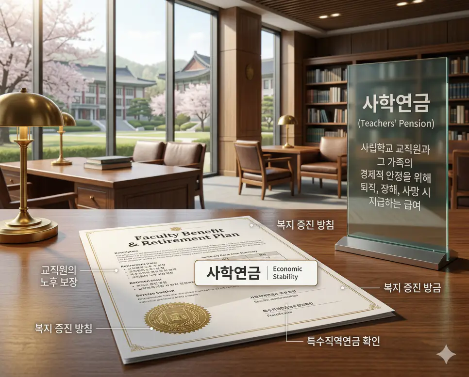 국민연금 뜻, 사학연금 뜻, IRP 뜻: 사회보장과 교직원 노후 및 개인 퇴직연금 정리 2 사립학교 교직원의 퇴직 후 경제적 안정과 복지 증진을 위해 급여를 지급하는 사학연금 제도 실사 이미지