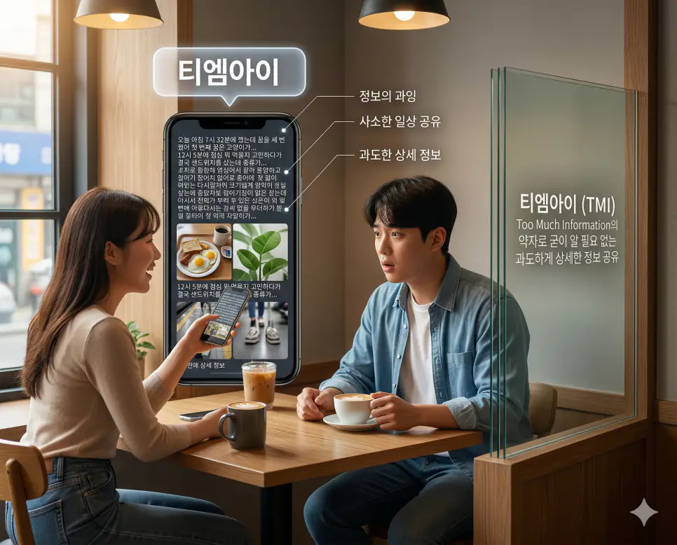 톤그로 뜻, 티엠아이 뜻, 플렉스 뜻: 뷰티 부조화와 정보의 과잉 및 과감한 소비 정리 2 굳이 알 필요 없는 사소한 정보가 넘쳐나는 상황과 티엠아이 의미를 시각화한 실사 이미지