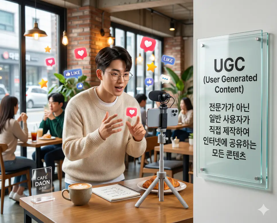 UGC 뜻, NFT 뜻, RE100 뜻 정리: 사용자 제작 콘텐츠와 미래 자산 및 환경 확인 1 UGC 뜻을 설명하기 위해 한국인 일반 사용자가 스마트폰을 이용해 직접 일상 콘텐츠를 제작하고 소셜 미디어에 공유하는 생생한 실사 이미지