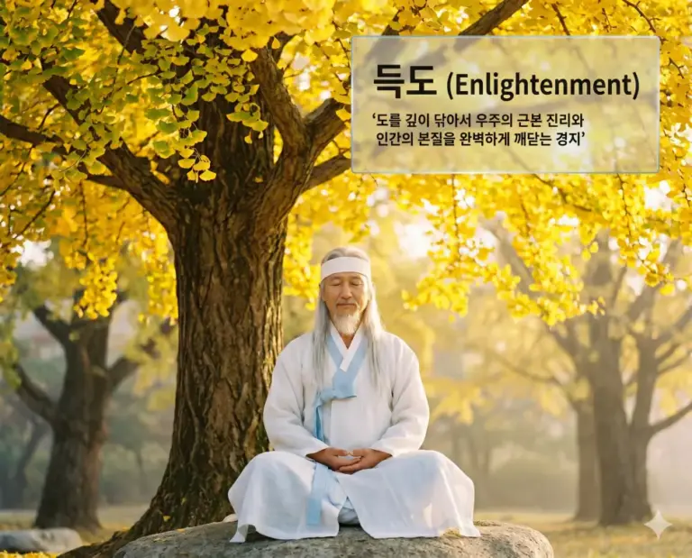 achieving tao enlightenment meditator golden tree 8k