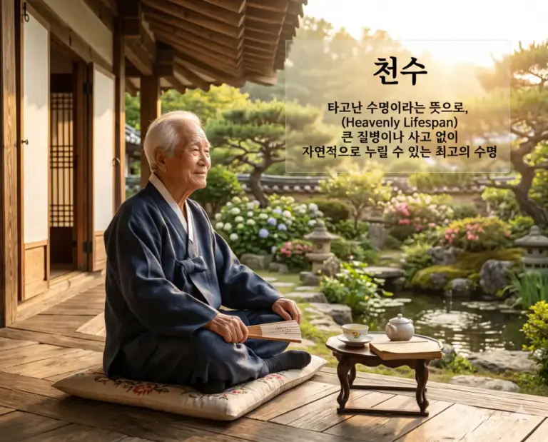 cheon su heavenly lifespan elderly korean man veranda 8k