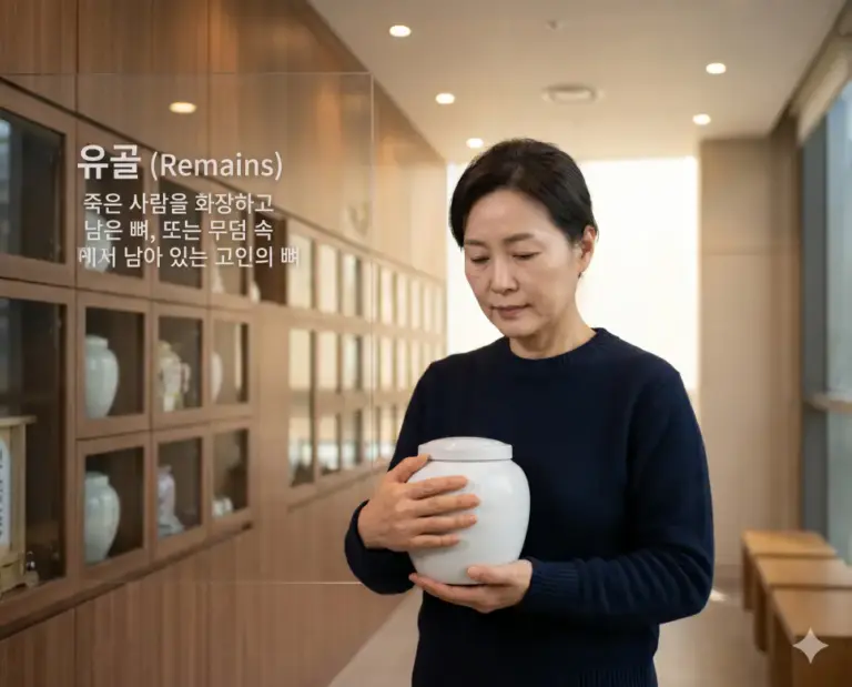 cremated remains korean family holding white urn 8k