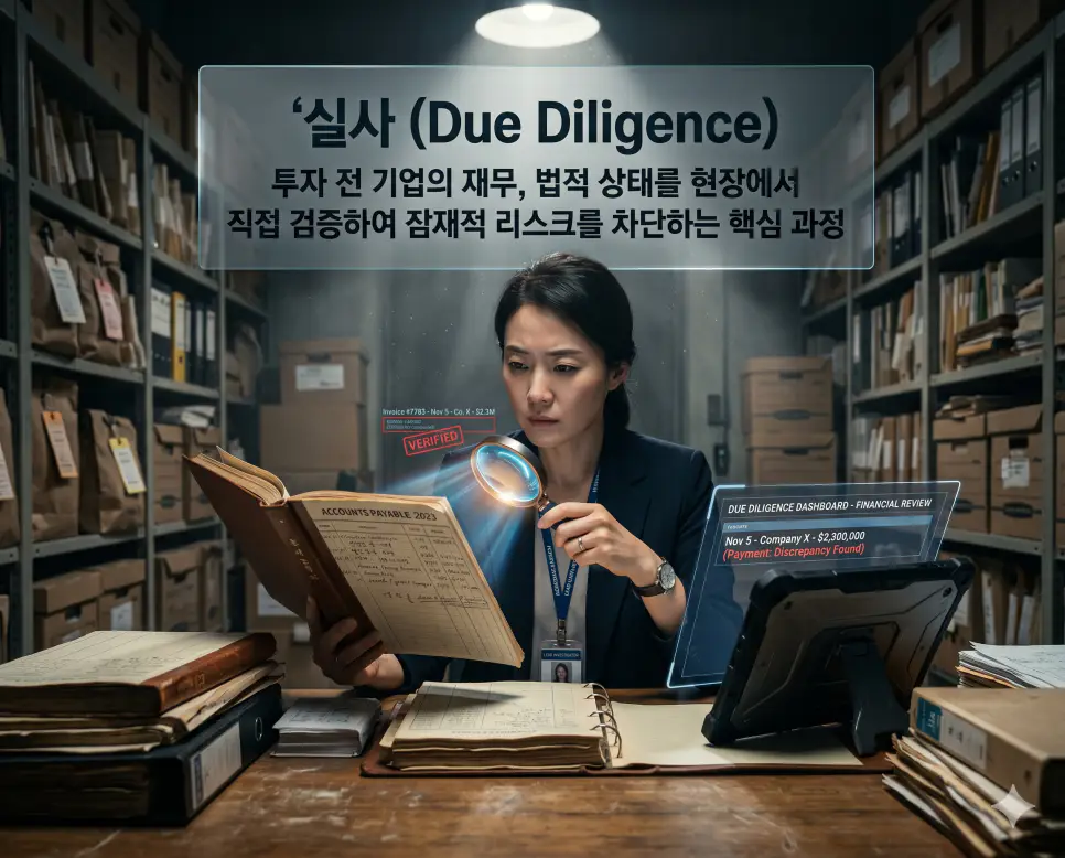 헤지펀드 뜻, 사모펀드 뜻, 실사 뜻: 전문가 투자의 핵심 전략 정리 3 실사 뜻을 설명하기 위해 투자 전 기업의 실제 재무와 법적 상태를 현장에서 꼼꼼히 검증하여 잠재적 리스크를 차단하는 과정을 상징적으로 표현한 자료